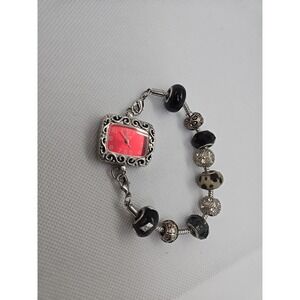Swap Ladies Bracelet WATCH Red SPARKLING LARGE BEADS Detachable Band